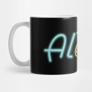 Retro Vintage Neon Sign Aloha Pineapple Mug